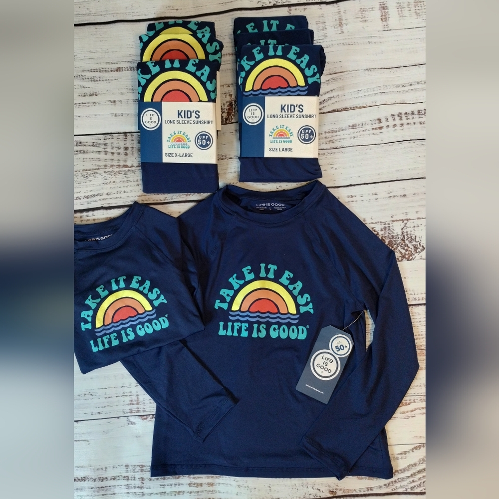 Price Is Firm Life Is Good Kids Long sleeve Sun Shirts Take It Easy